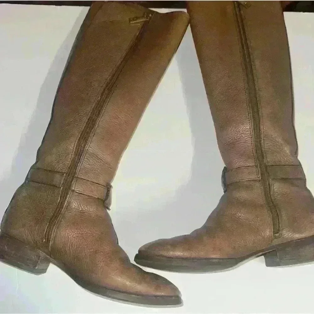 Tory Burch ‘Amanda’ Brown Leather Knee-High Boots | US Women's Size 6.5